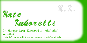 mate kukorelli business card